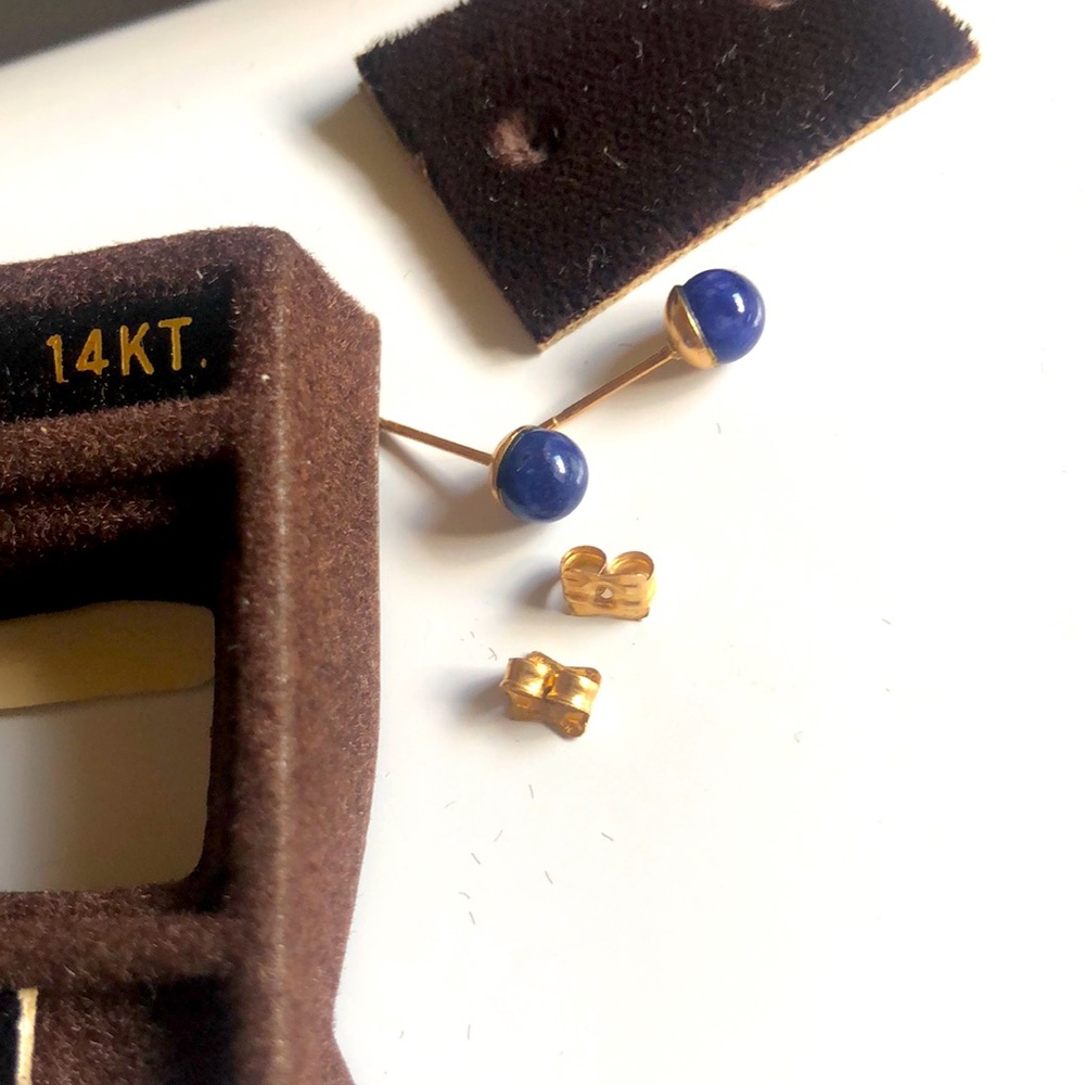 14kt. Blue Sodalite gemstone earrings